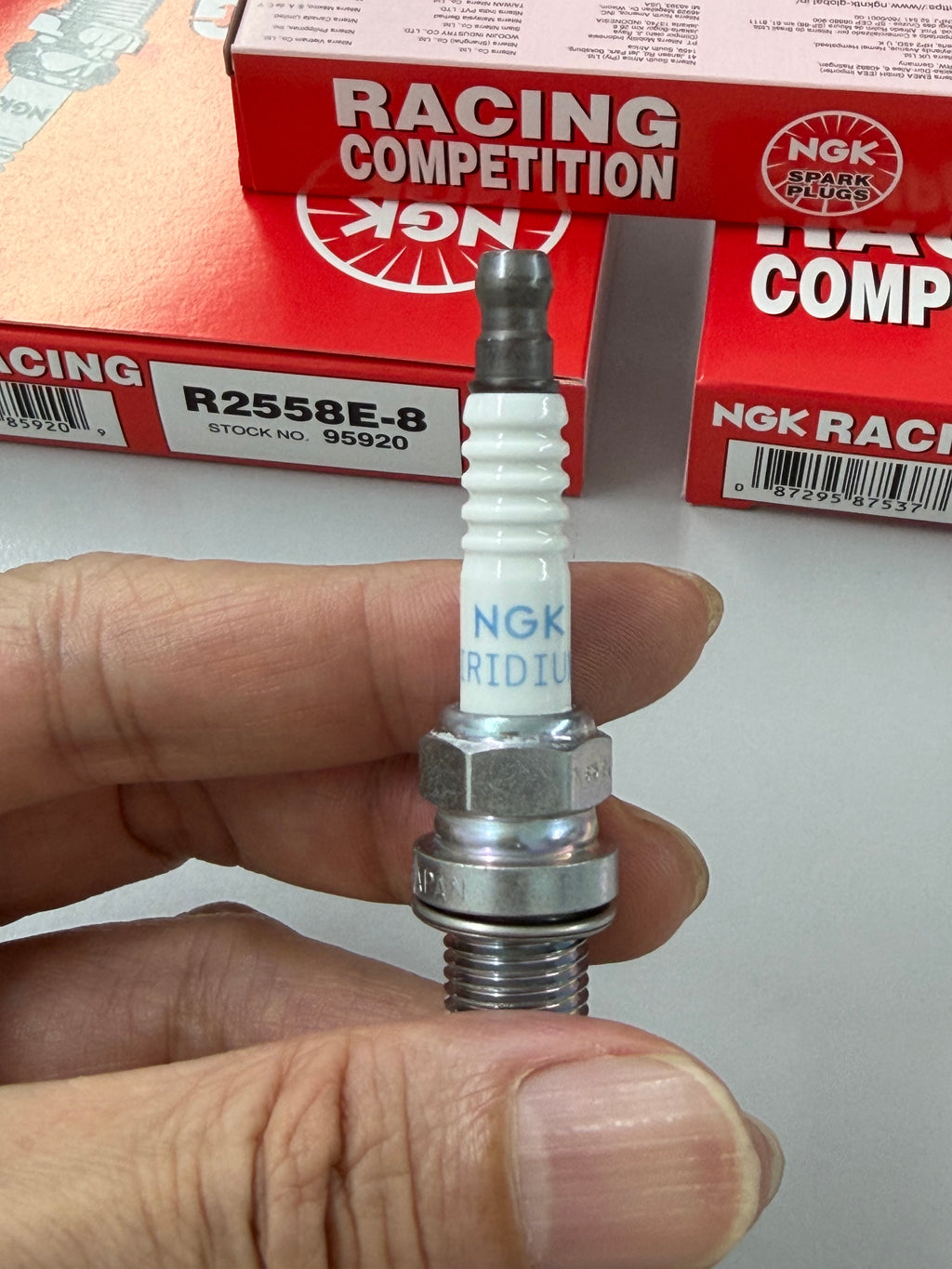 NGK Competition Spark Plugs R2558E (97537 / 95920) for Honda FL5, FK8, FK2, FL1, FK7, FC, FE, GK5, Toyota 86, GR86, GR Yaris, GR Corolla, Subaru BRZ, Nissan R35 GTR, Z34, RZ34