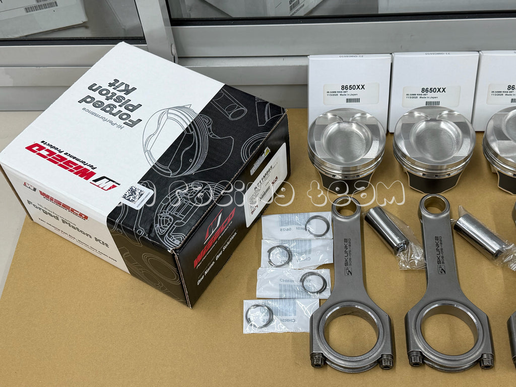 Wiseco Forged Pistons (86.5mm) & Skunk2 Alpha H-Beam Rods Combo - Honda Civic Type R (K20C1 FK8 / FL5) | Parts: K711M865 + 306-05-1220