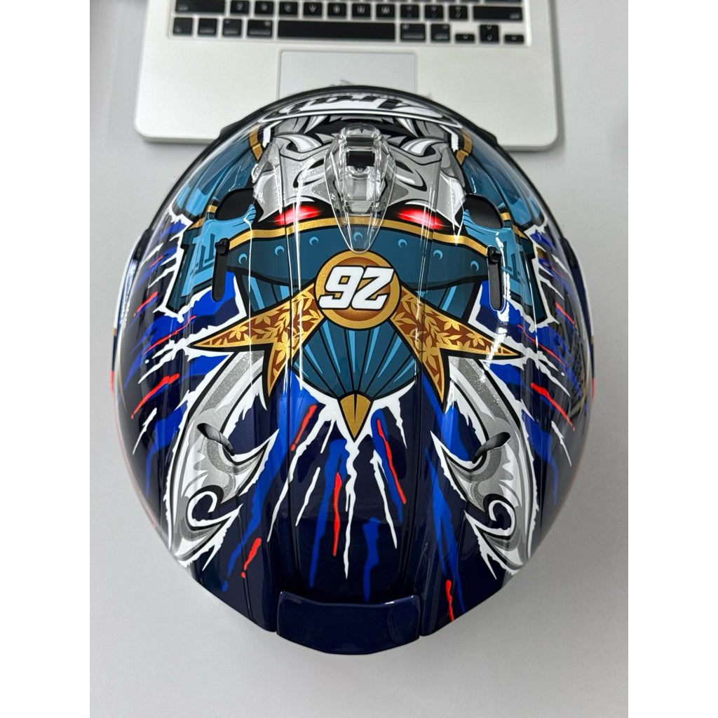 Arai VZ-Ram Pedrosa Shogun Premium Open Face Motorcycle Helmet (Limited Graphic Edition) - VZ-RAM-PEDROSA-SHOGUN