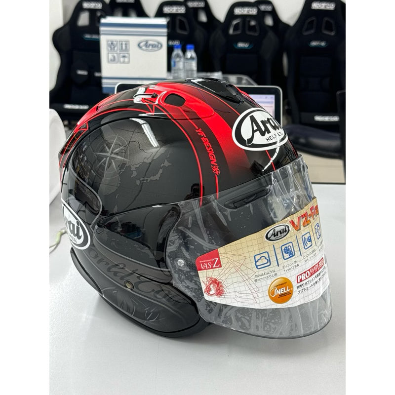 Arai VZ-Ram Harada Tour Black Premium Open Face Motorcycle Helmet (Limited Graphic Edition) - VZ-RAM-HARADA-TOUR-BLACK