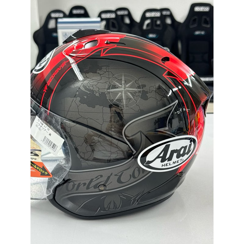 Arai VZ-Ram Harada Tour Black Premium Open Face Motorcycle Helmet (Limited Graphic Edition) - VZ-RAM-HARADA-TOUR-BLACK