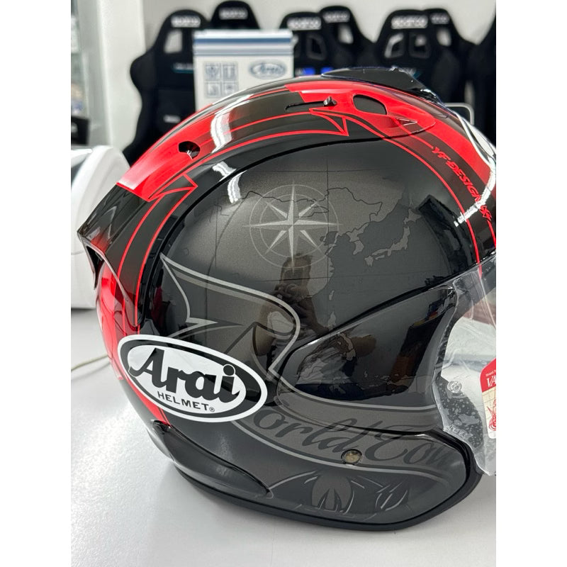 Arai VZ-Ram Harada Tour Black Premium Open Face Motorcycle Helmet (Limited Graphic Edition) - VZ-RAM-HARADA-TOUR-BLACK