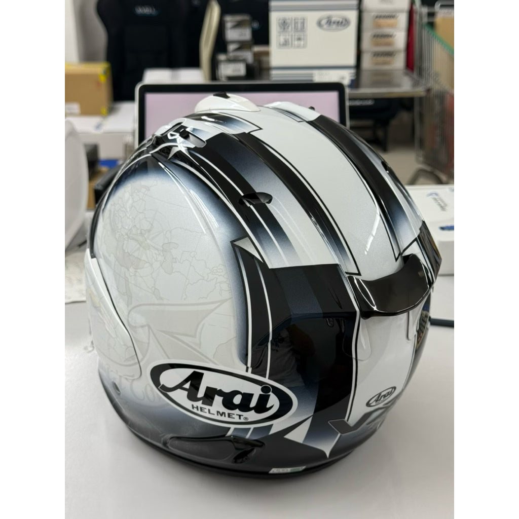 Arai VZ-Ram Harada Tour White Premium Open Face Motorcycle Helmet (Limited Graphic Edition) - VZ-RAM-HARADA-TOUR-WHITE
