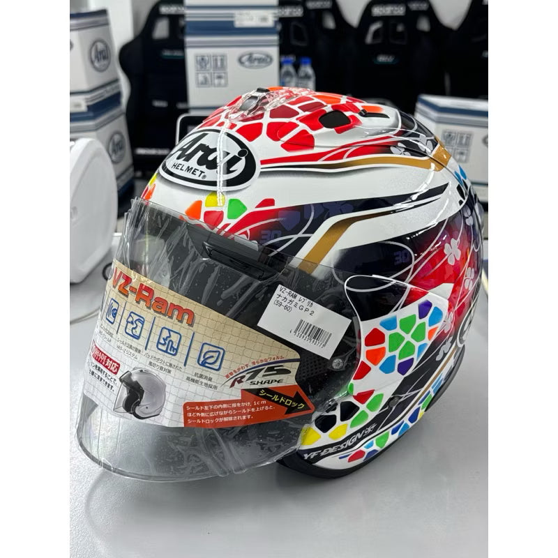 Arai VZ-Ram Nakagami GP2 Premium Open Face Motorcycle Helmet (Limited Graphic Edition) - VZ-RAM-NAKAGAMI-GP2