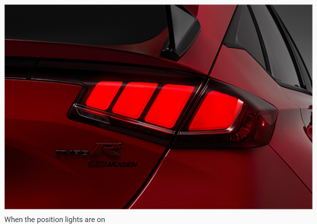 MUGEN LED Tail Lamp, Rear Tail Light For Honda Civic FL1, FL5 Type R / PN: 33500-XNRC-K0S0