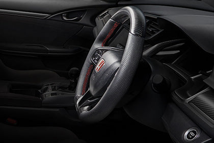 Mugen Carbon Fiber Sports Steering Wheel (Red Stitch) for Honda Civic Type R FK8 (78501-XNCF-K0S0-R)
