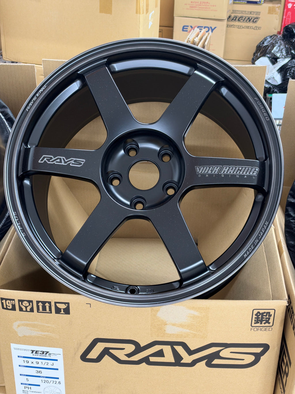 RAYS Volk Racing TE37 Saga S-plus Black Shadow Ltd. Forged Wheel 19x9.5J +36 5x120 - Matte Translucent Black (PH) Honda FL5 FK8 Type R