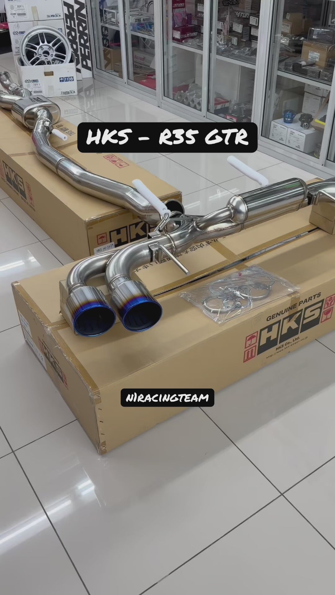 HKS Racing Muffler Cat-Back Exhaust 1000ps for Nissan GT-R R35 - 31008-KN002