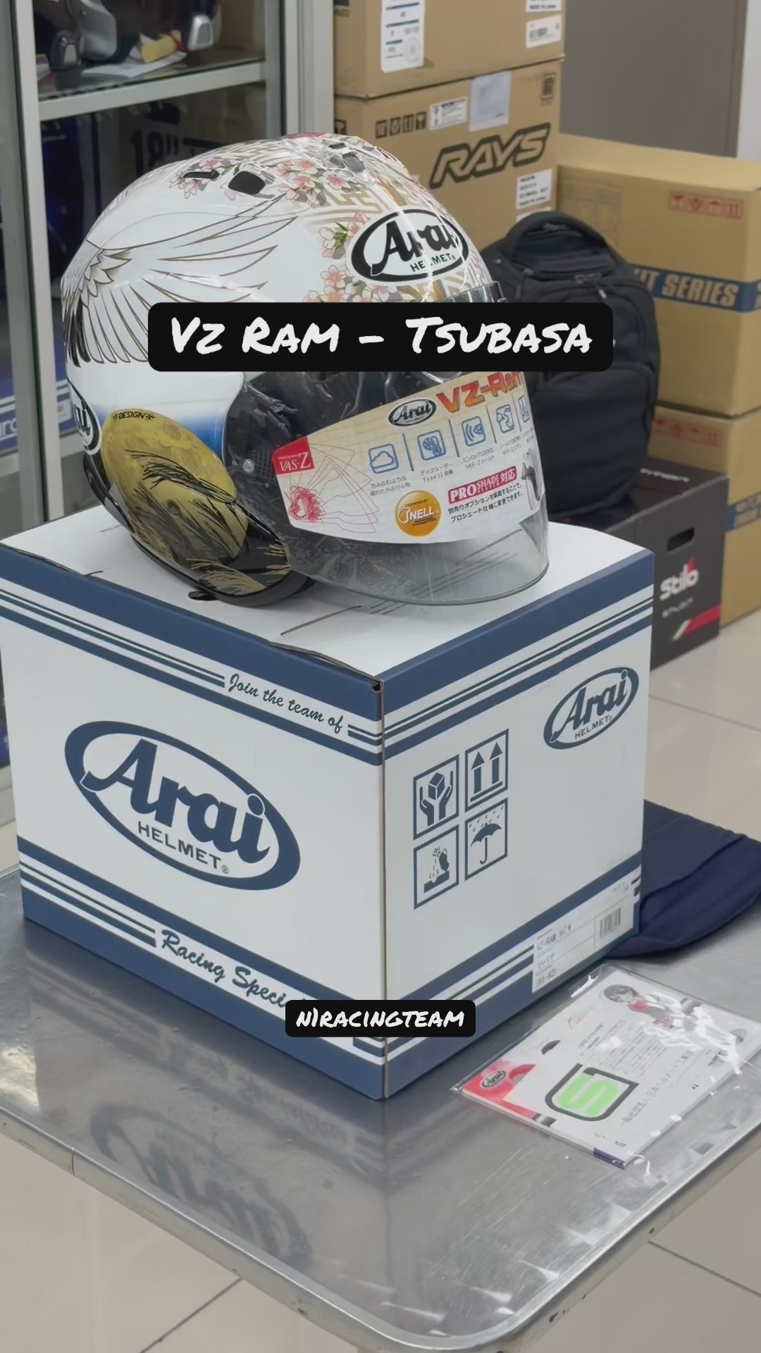 Arai VZ-Ram Tsubasa Premium Open Face Motorcycle Helmet (Limited Graphic Edition) - VZ-RAM-TSUBASA