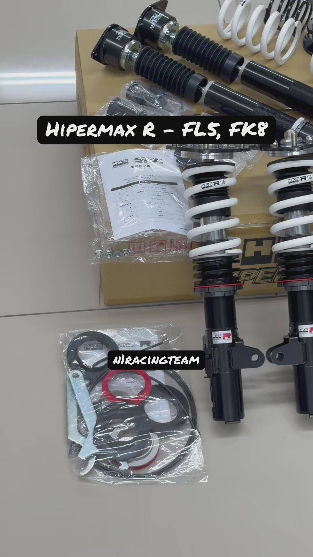 HKS HIPERMAX R Adjustable Coilover Suspension Kit with Error Canceller for Honda Civic Type R FL5, FK8 K20C1 (80310-AH005C)